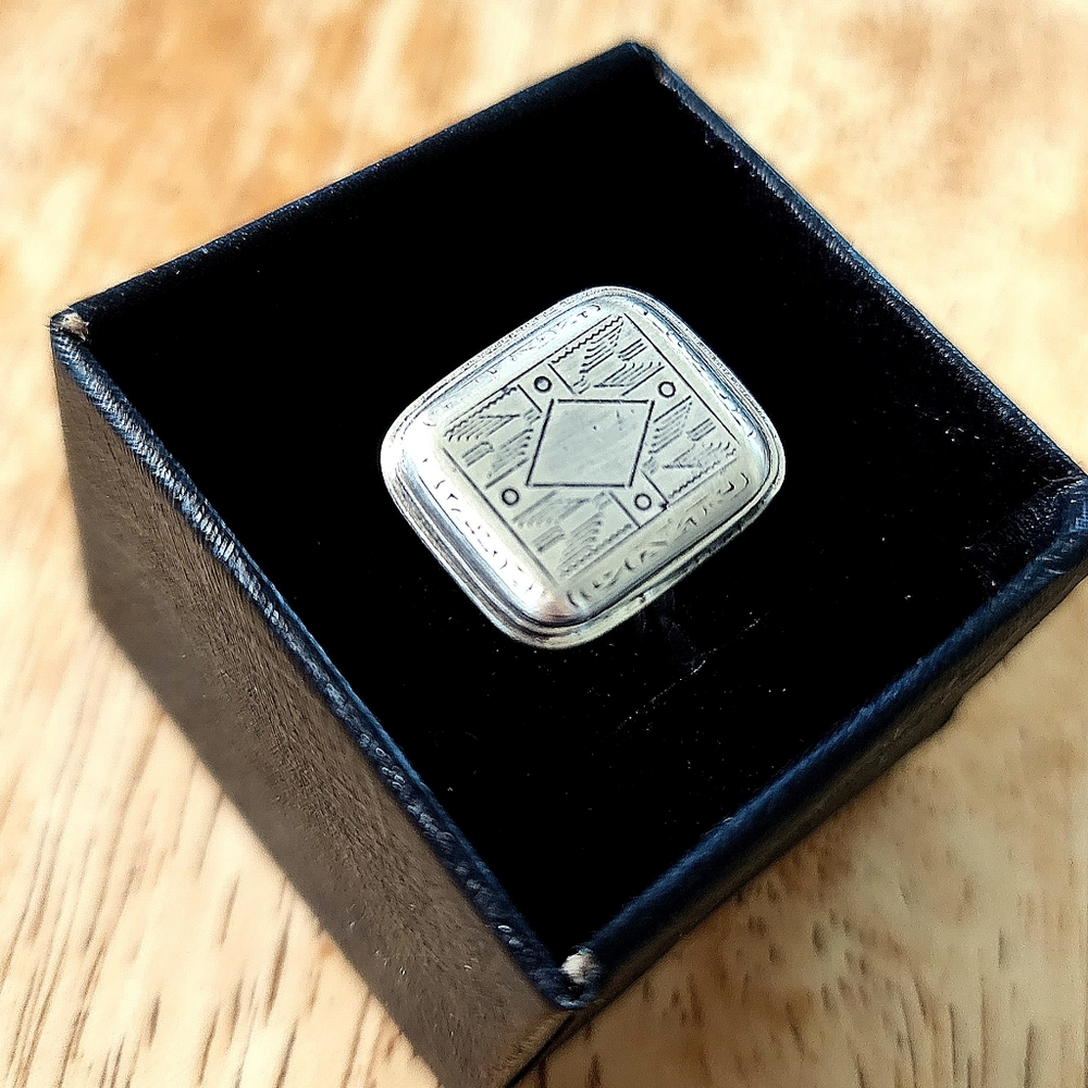 Handmade Art Deco Sterling Silver Pinkie Ring, size 3.5